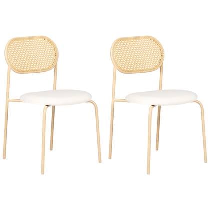 Beliani - ADAVER - Eetkamerstoel set van 2 - Licht - Metaal Beige