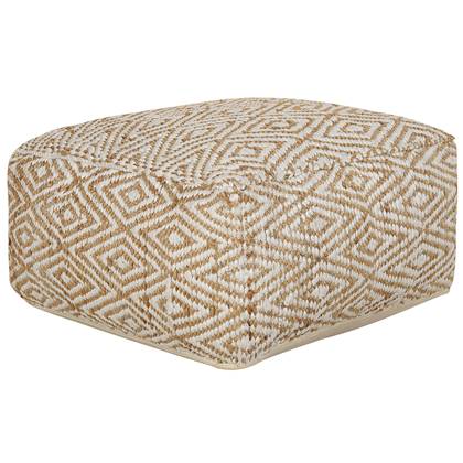 Beliani - MASKI - Poef - Beige|Wit - Jute