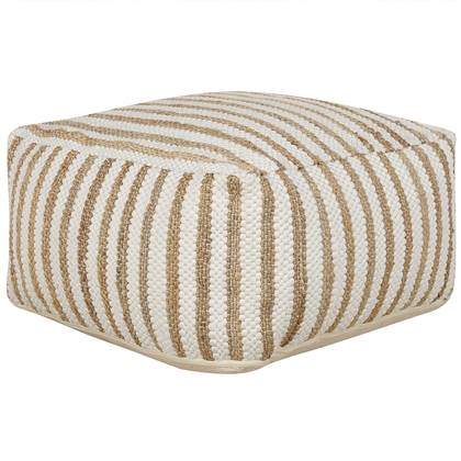 Beliani - ALMATTI - Poef - Beige|Wit - Jute