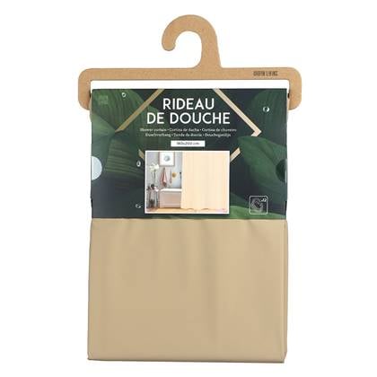 Urban Living Douchegordijn met ringen - - 180 x 200 cm Beige