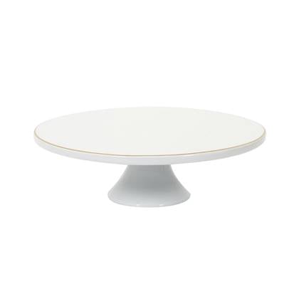 OTIX Taartplateau met Voet 30cm Wit met Gouden rand Decoratie Porse...