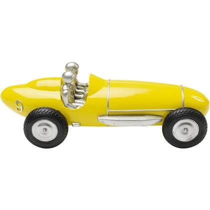 Kare Decofiguur Racing Car Yellow 9cm