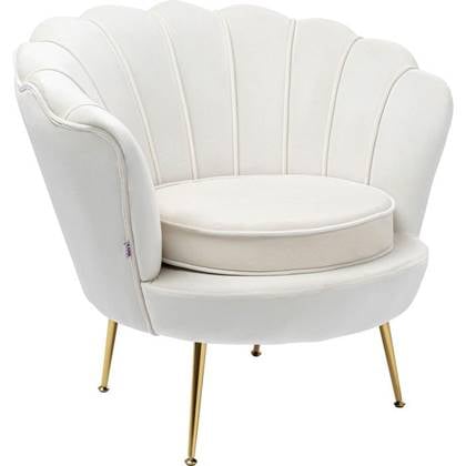 Kare Design Water Lily Gold Fauteuil - Beige Fluweel