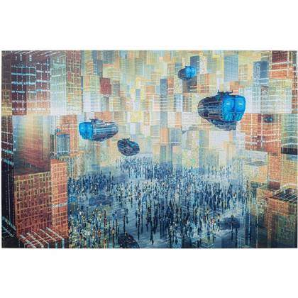 Kare Wandfoto 3D Future City 150x100cm