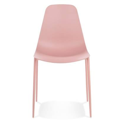 Alterego Roze stoel 'FELIZ' van kunststof en metaal voor binnen/buiten