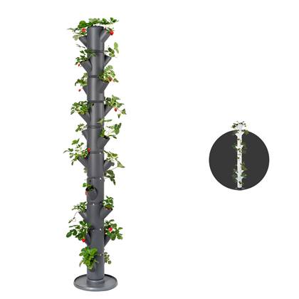 Plantentoren - Aardbeienpot - SISSI STRAWBERRY - Infinity voor 21 aardbeiplanten - 185 cm hoog (antracietgrijs)