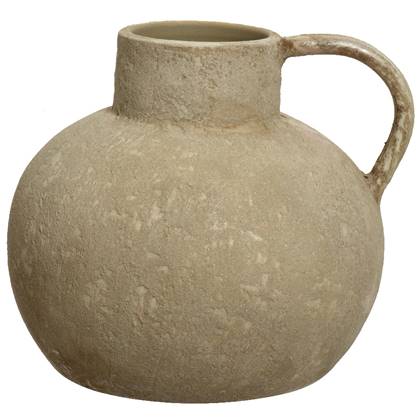 Decoris Vaas kruik model - terracotta - licht - D22 x H20 cm Bruin