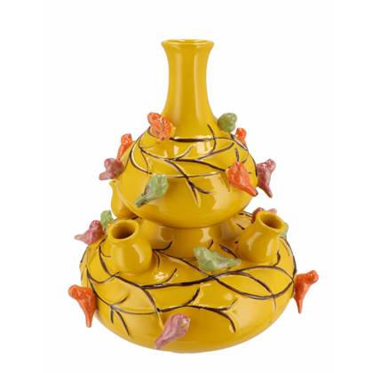 DK Design vaas Spring Birds - tulpenvaas - - D23 x H25 cm Geel