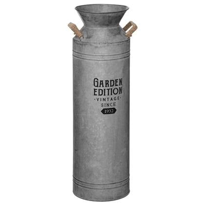 Atmosphera Melkbus vorm vaas|container - Zink - zilver - 62 cm Grijs