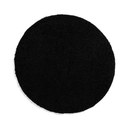 Tapeso Rond hoogpolig vloerkleed shaggy Trend effen - zwart - 80 cm