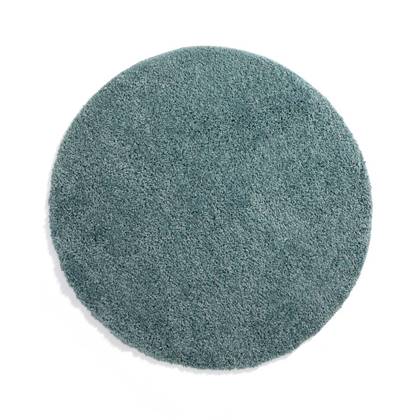 Tapeso Rond hoogpolig vloerkleed shaggy Trend effen - licht - 200 Blauw