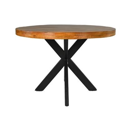 Ronde eettafel Melbourne - ø120x76 - Naturel/zwart - Mangohout/metaal