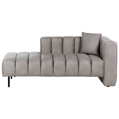 LANNILS - Chaise longue - Taupe - Rechtszijdig - Fluweel