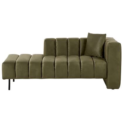 LANNILS - Chaise longue - Groen - Rechtszijdig - Fluweel