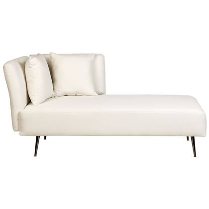 Beliani - RIOM - Chaise longue - Wit - Linkszijdig - Stof