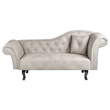 LATTES II - Chaise longue - Taupe - Rechterzijde - Fluweel