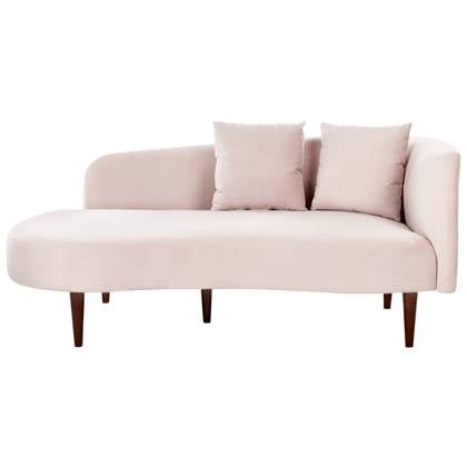 Beliani - CHAUMONT - Chaise longue - Roze - Linkerzijde - Fluweel