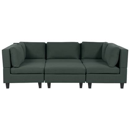 Beliani-UNSTAD-Moduliare bank met hocker-Donkergroen-5-zits-Polyester