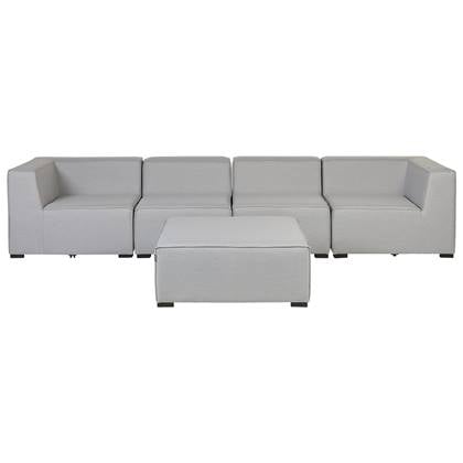 Beliani - AREZZO - Tuinbank voor 4 - Licht - Polyester Grijs