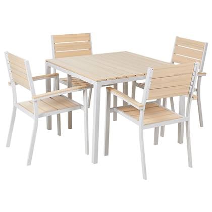 Beliani - PRATO - Tuinset voor 4 - Lichthout - Kunsthout Beige