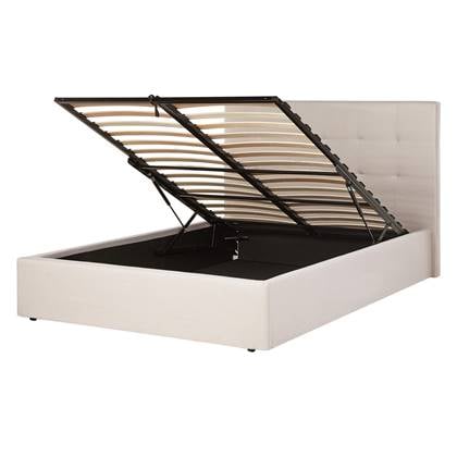 Beliani-LORIENT-Bed met opbergruimte-Beige-140 x 200 cm-Polyester