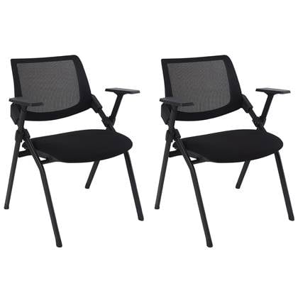 Beliani - VALDEZ - Set van 2 stoelen - Zwart - Polyester