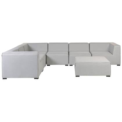 Beliani-AREZZO-Loungeset voor 7 Rechtszijdig-Licht-Polyester Grijs