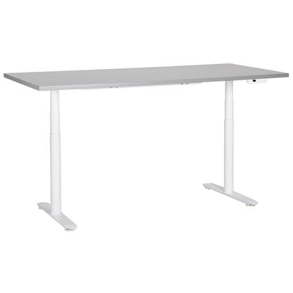 Beliani-DESTINAS-Elektrisch Verstelbaar bureau-Grijs|Wit-180 cm-MDF