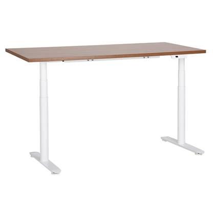 Beliani - DESTINAS - Elektrisch bureau - Donkerhout|Wit - 160 cm - MDF