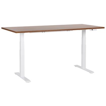 Beliani-DESTINES-Elektrisch bureau-Wit|Donkerhout-180 cm-MDF