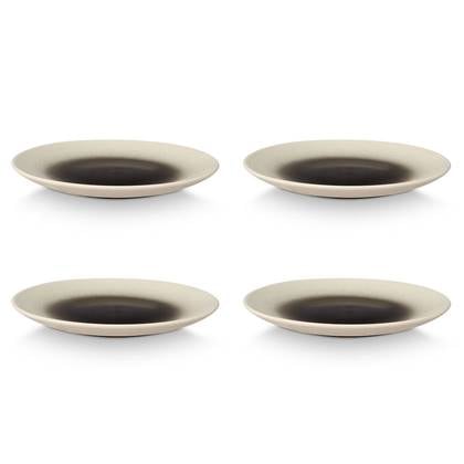 vtwonen Ontbijtborden - Borden - Servies Set van 4 Ontbijtbordjes - Zwart Gradient - 23 cm