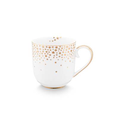 Pip Studio Mok - Royal Winter - Wit - Goud - Set van 4 - 260ml