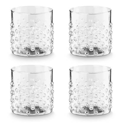 vtwonen Waterglazen Dots - Glazen - Set van 4 Drinkglazen - Servies - 300 ml