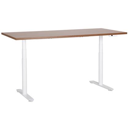 Beliani - DESTINAS - Elektrisch bureau - Donkerhout|Wit - 180 cm - MDF