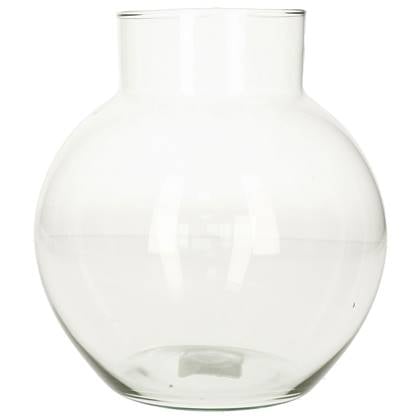 Hakbijl vaas - bolvormig - 19 x 20 cm - glas - 2L Transparant