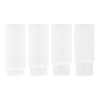 ferm LIVING Ripple Longdrinkglazen - 4 st. - Frosted