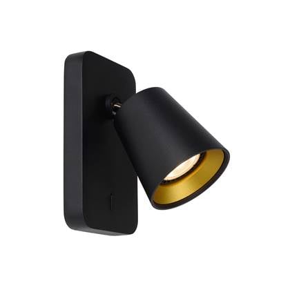 Lucide TURNON Bedlamp - Zwart