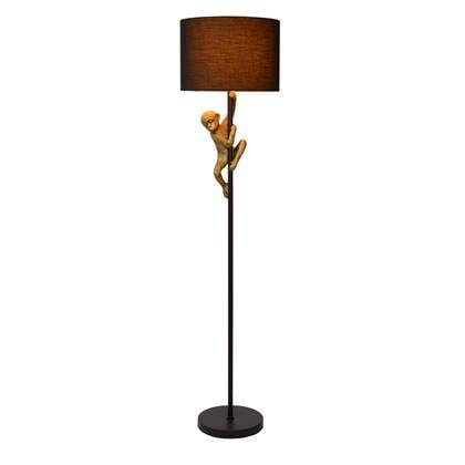 Lucide CHIMP Vloerlamp E27-60W H150cm Zwart-Goud