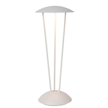 Lucide RENEE Oplaadbare Tafellamp Buiten Accu-Batterij Ø 12,3 cm LED Dimb. 1x2,2W 2700K-3000K IP54 M