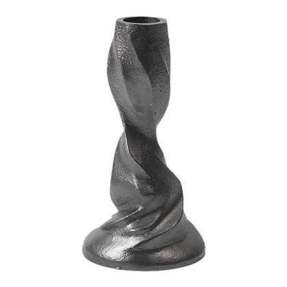 ferm LIVING Gale Kandelaar Blackened Aluminium H 13 cm