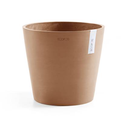 Ecopots Amsterdam 30 + Water Reservoir - Terra - Ø30 x H25,9 cm - Ronde terrakleurige bloempot / plantenpot met waterreservoir