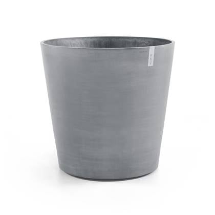 Ecopots Amsterdam Wheels 100 - Blue Grey - Ø100,2 x H88,7 cm - Ronde blauwgrijze bloempot / plantenpot op wielen