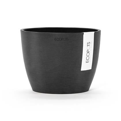 Ecopots Stockholm Mini 16 - Dark Grey - Ø16,2 x H12 cm - Ronde donkergrijze bloempot / plantenpot