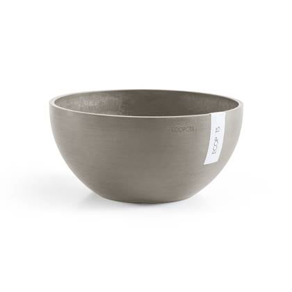 Ecopots Brussels 35 - Taupe - Ø35 x H16,7 cm - Ronde taupe bloempot / plantenpot