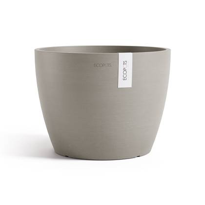 Ecopots Stockholm 31 - Taupe - Ø31 x H23,5 cm - Ronde taupe bloempot / plantenpot