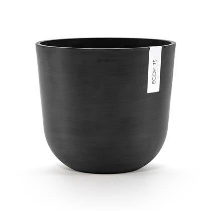 Ecopots Oslo 25 - Dark Grey - Ø25 x H21,8 cm - Ronde donkergrijze bloempot / plantenpot