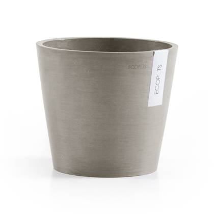 Ecopots Amsterdam 20 + Water Reservoir - Taupe - Ø20 x H17,2 cm - Ronde taupe bloempot / plantenpot met waterreservoir