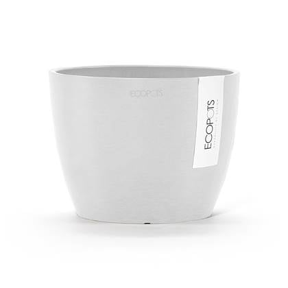 Ecopots Stockholm Mini 16 - Pure White - Ø16,2 x H12 cm - Ronde witte bloempot / plantenpot