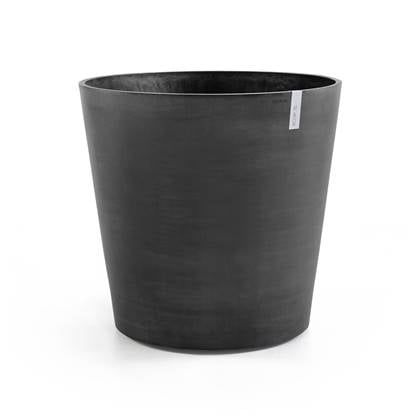 Ecopots Amsterdam Wheels 100 - Dark Grey - Ø100,2 x H88,7 cm - Ronde donkergrijze bloempot / plantenpot op wielen