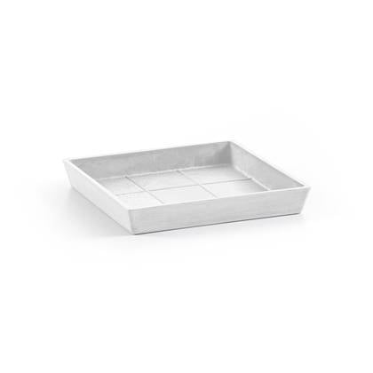 Ecopots Saucer Square - Pure White - 18 x H2,5 cm - Vierkante witte onderschotel